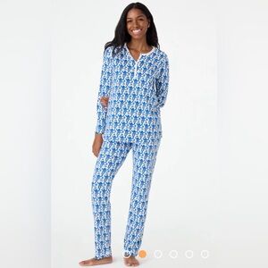 Roller Rabbit Women’s Blue Monkey Pajamas Size Small
